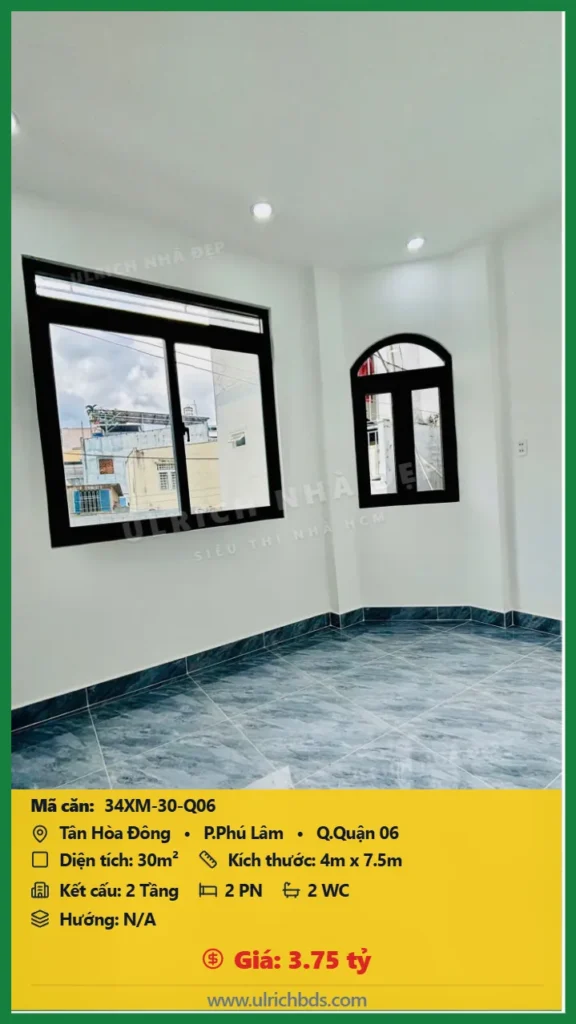 Bán nhà Tân Hòa Đông Quận 06 - 30m2 - Giá 3.75 tỷ - Mã: 34XM-30-Q06