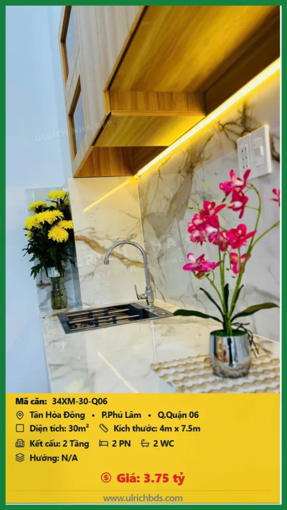 Bán nhà Tân Hòa Đông Quận 06 - 30m2 - Giá 3.75 tỷ - Mã: 34XM-30-Q06
