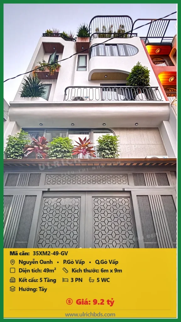 Nhà xây mới 2026 Nguyễn Oanh 6x9m giá 9.2 tỷ - 35XM2-49-GV