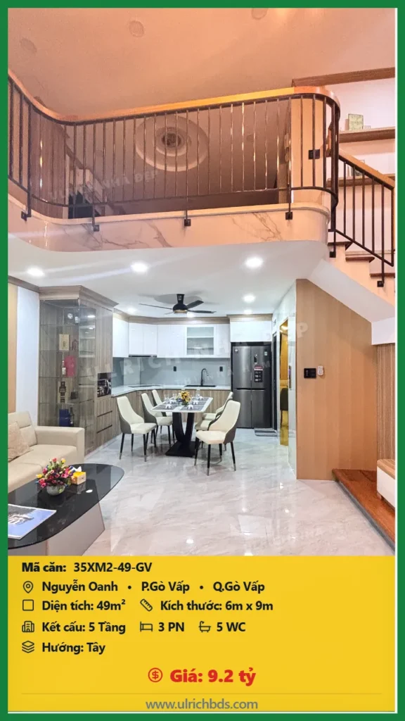 Bán Nhà xây mới 2026 49m2 đường Nguyễn Oanh Gò Vấp giá 9.2 tỷ