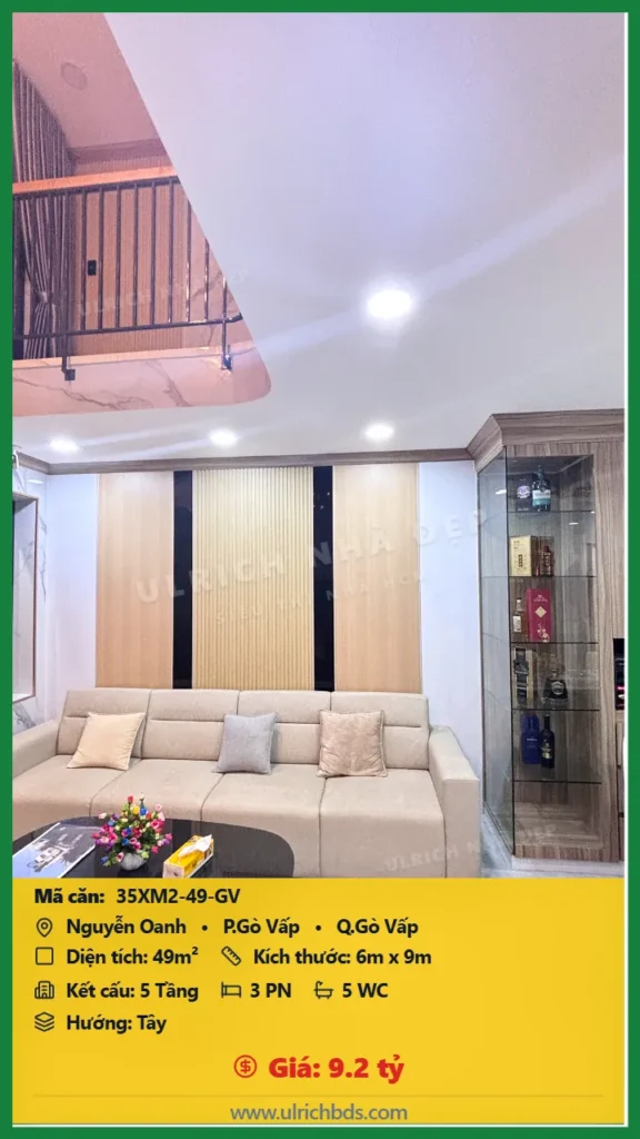 Nhà xây mới 2026 Nguyễn Oanh 6x9m giá 9.2 tỷ - 35XM2-49-GV