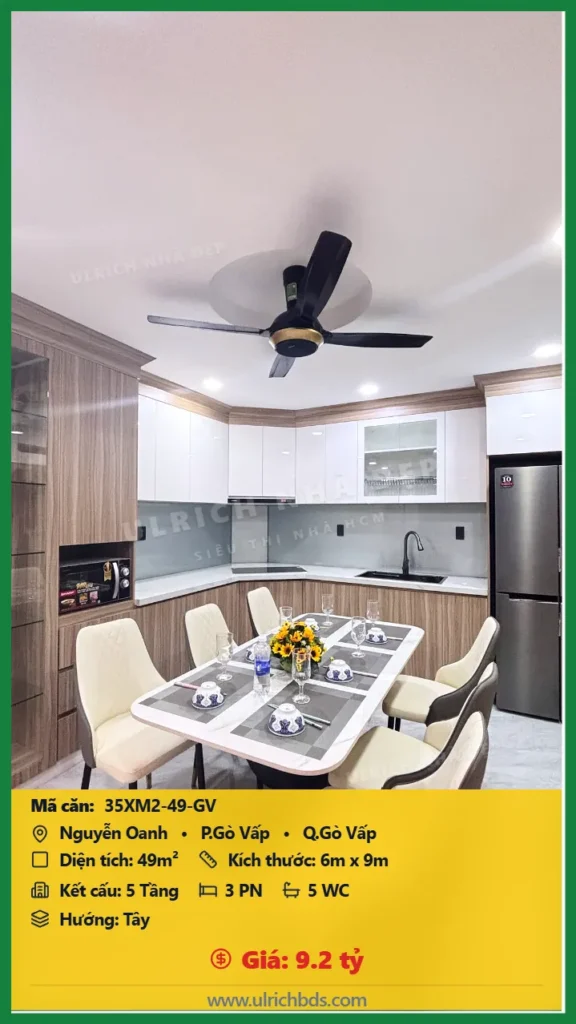 Nhà xây mới 2026 Nguyễn Oanh 6x9m giá 9.2 tỷ - 35XM2-49-GV