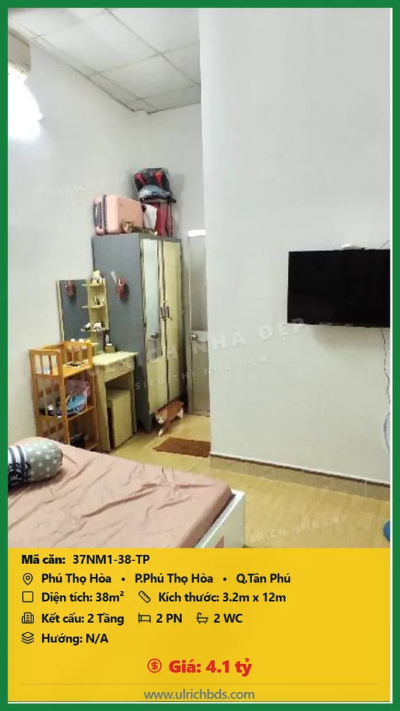 Bán Nhà mới 38m2 đường Phú Thọ Hòa Tân Phú giá 4.1 tỷ