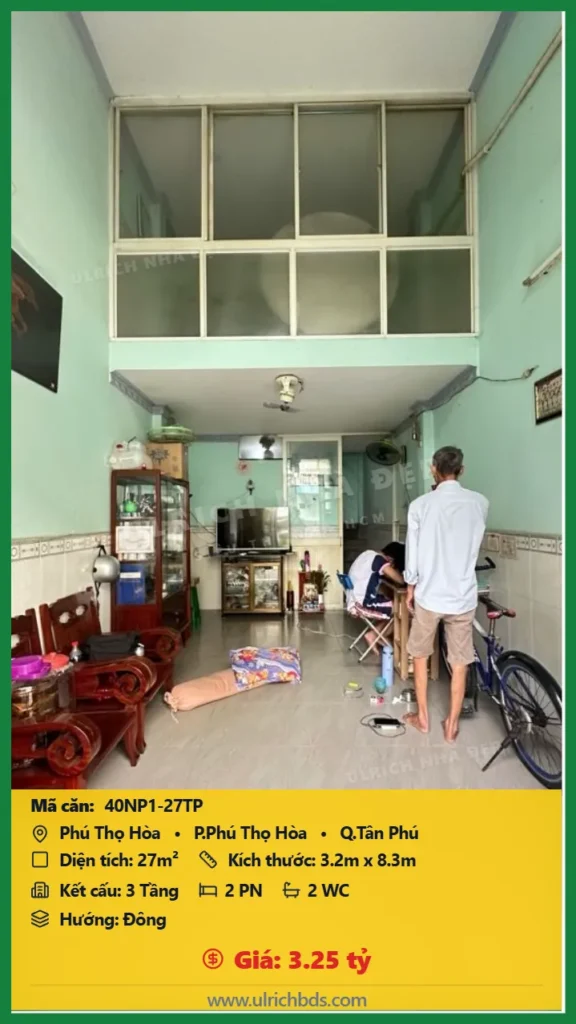 NHÀ SÁT MẶTTIỀN TÂN PHÚ 26m² - 3 TẦNG - CHỈ 3.25 TỶ tại Phú Thọ Hòa  Phú Thọ Hòa Tân Phú