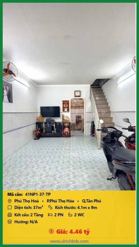 KHU VIP TÂN PHÚ - 37m² - CHỈ 4.1 TỶ tại Phú Thọ Hòa  Phú Thọ Hòa Tân Phú