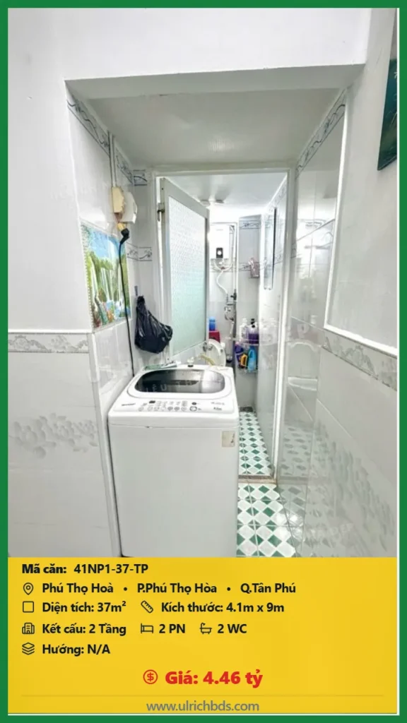 Bán Nhà phố hẻm 37m2 đường Phú Thọ Hòa Tân Phú giá 4.46 tỷ