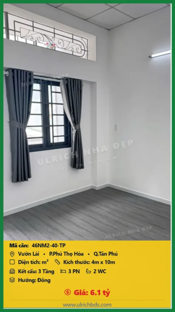 Bán Nhà mới - Ở ngay m2 đường Vườn Lài Tân Phú giá 6.1 tỷ