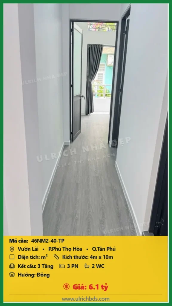 Bán Nhà mới - Ở ngay m2 đường Vườn Lài Tân Phú giá 6.1 tỷ