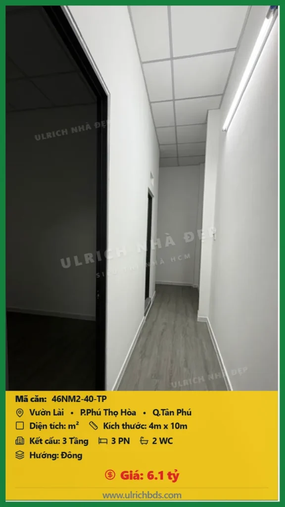 Bán Nhà mới - Ở ngay m2 đường Vườn Lài Tân Phú giá 6.1 tỷ