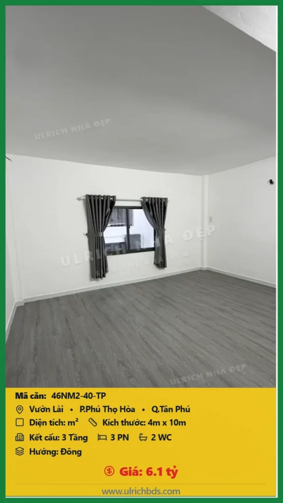 Bán Nhà mới - Ở ngay m2 đường Vườn Lài Tân Phú giá 6.1 tỷ