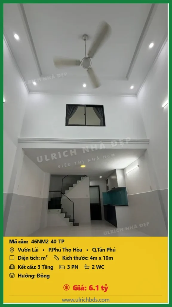 Bán Nhà mới - Ở ngay m2 đường Vườn Lài Tân Phú giá 6.1 tỷ