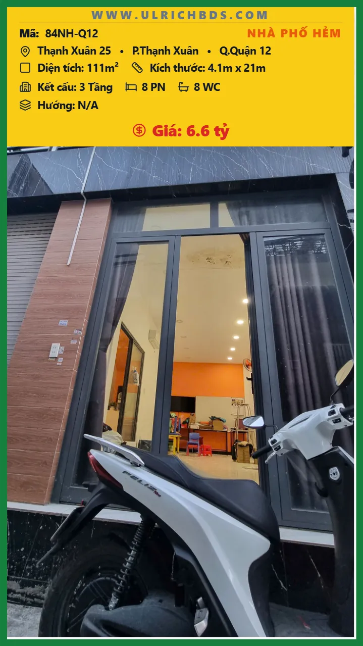 BÁN GẤP NHÀ 2 MẶT TIỀN ĐƯỜNG – 2 CĂN RIÊNG – 8 PHÒNG NGỦ – DIỆN TÍCH 111M² – GIÁ CHỈ 6.6 TỶ tại Thạnh Xuân 25 Thạnh Xuân Quận 12 (Ảnh số )