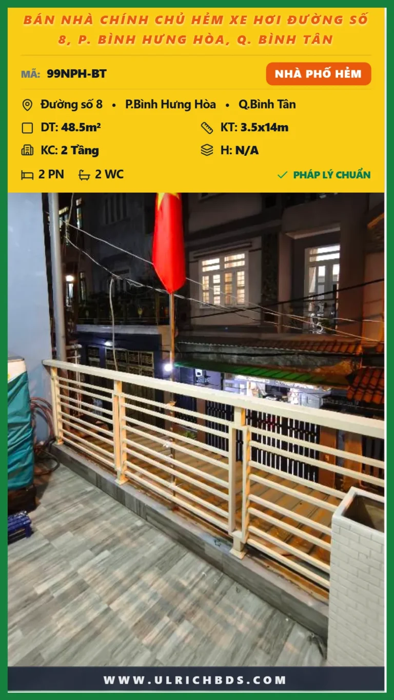 Bán nhà chính chủ hẻm xe hơi đường số 8