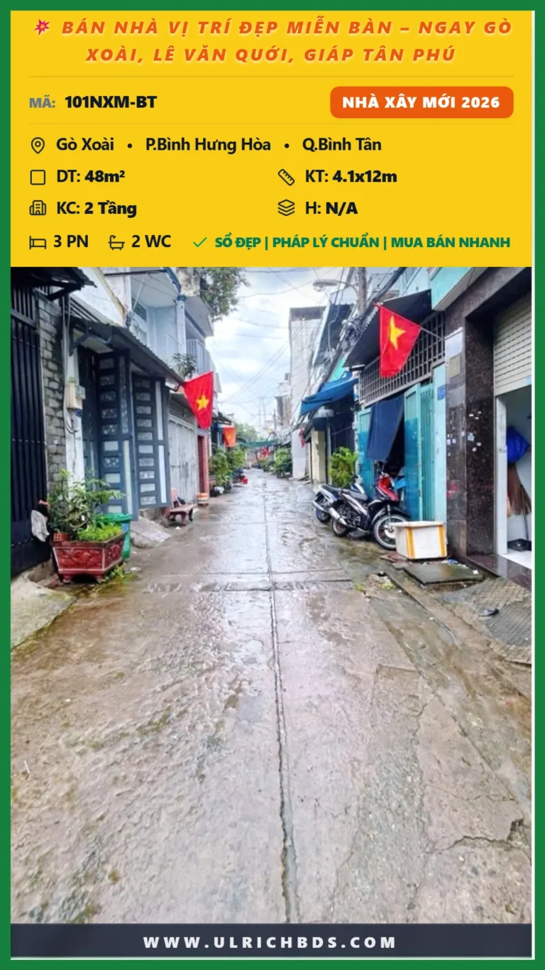 BÁN NHÀ VỊ TRÍ ĐẸP MIỄN BÀN – NGAY GÒ XOÀI