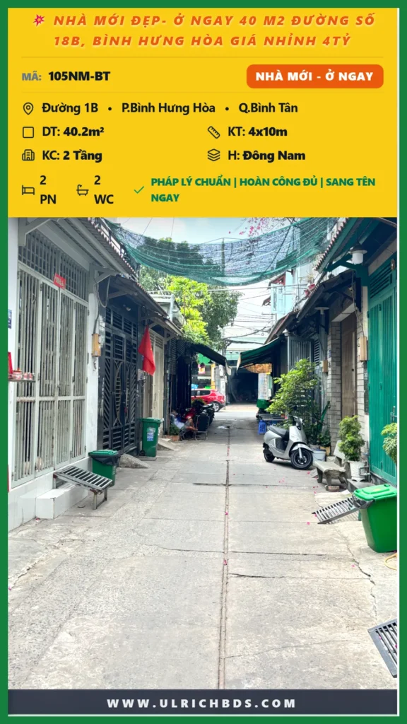 BÌNH HƯNG HÒA GIÁ NHỈNH 4TỶ tại Đường 1B Bình Hưng Hòa Bình Tân (Ảnh số )