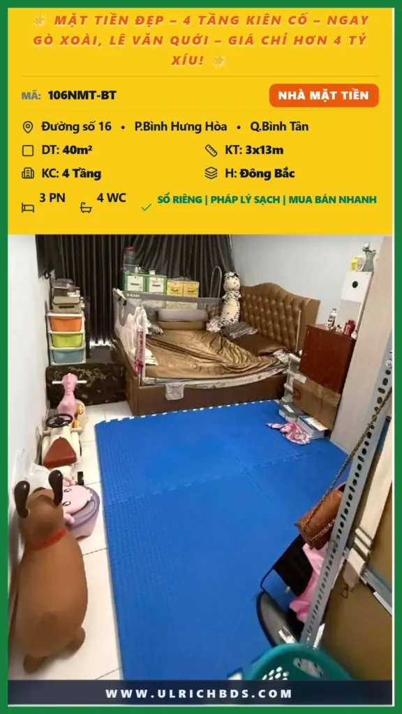 MẶT TIỀN ĐẸP – 4 TẦNG KIÊN CỐ – NGAY GÒ XOÀI