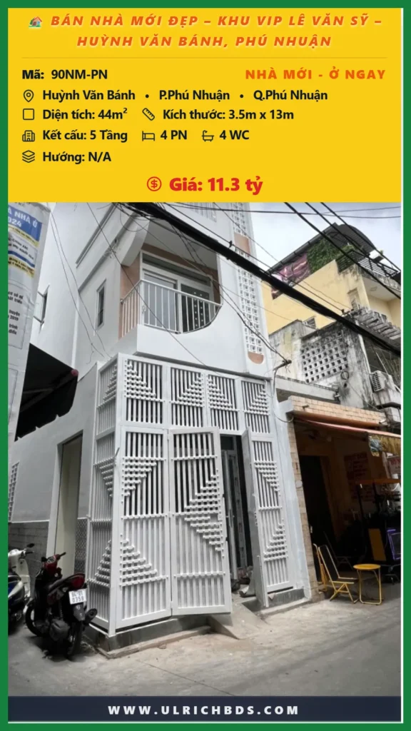 BÁN NHÀ MỚI ĐẸP – KHU VIP LÊ VĂN SỸ – HUỲNH VĂN BÁNH