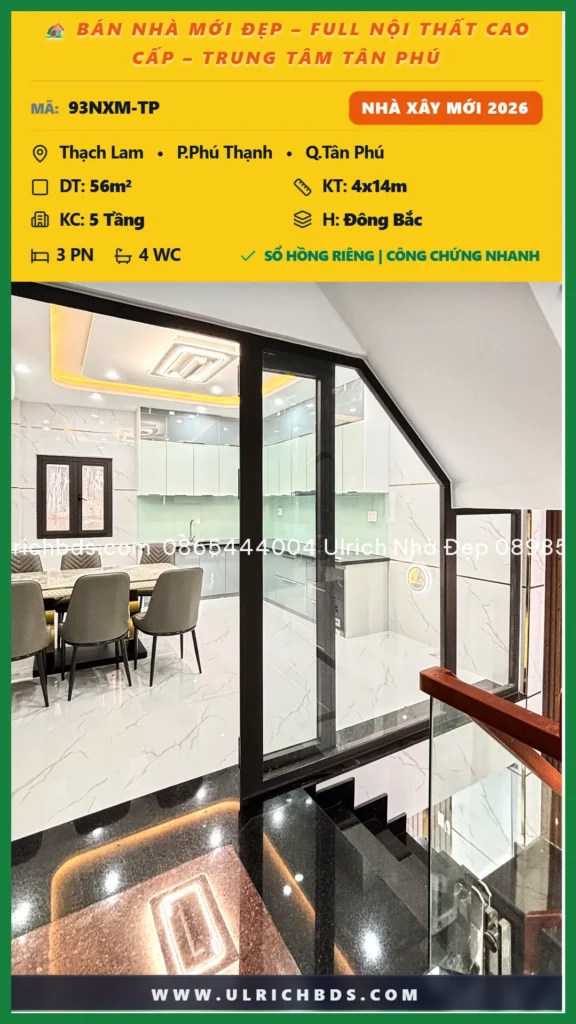 BÁN NHÀ MỚI ĐẸP – FULL NỘI THẤT CAO CẤP – TRUNG TÂM TÂN PHÚ tại Thạch Lam Phú Thạnh Tân Phú (Ảnh số )